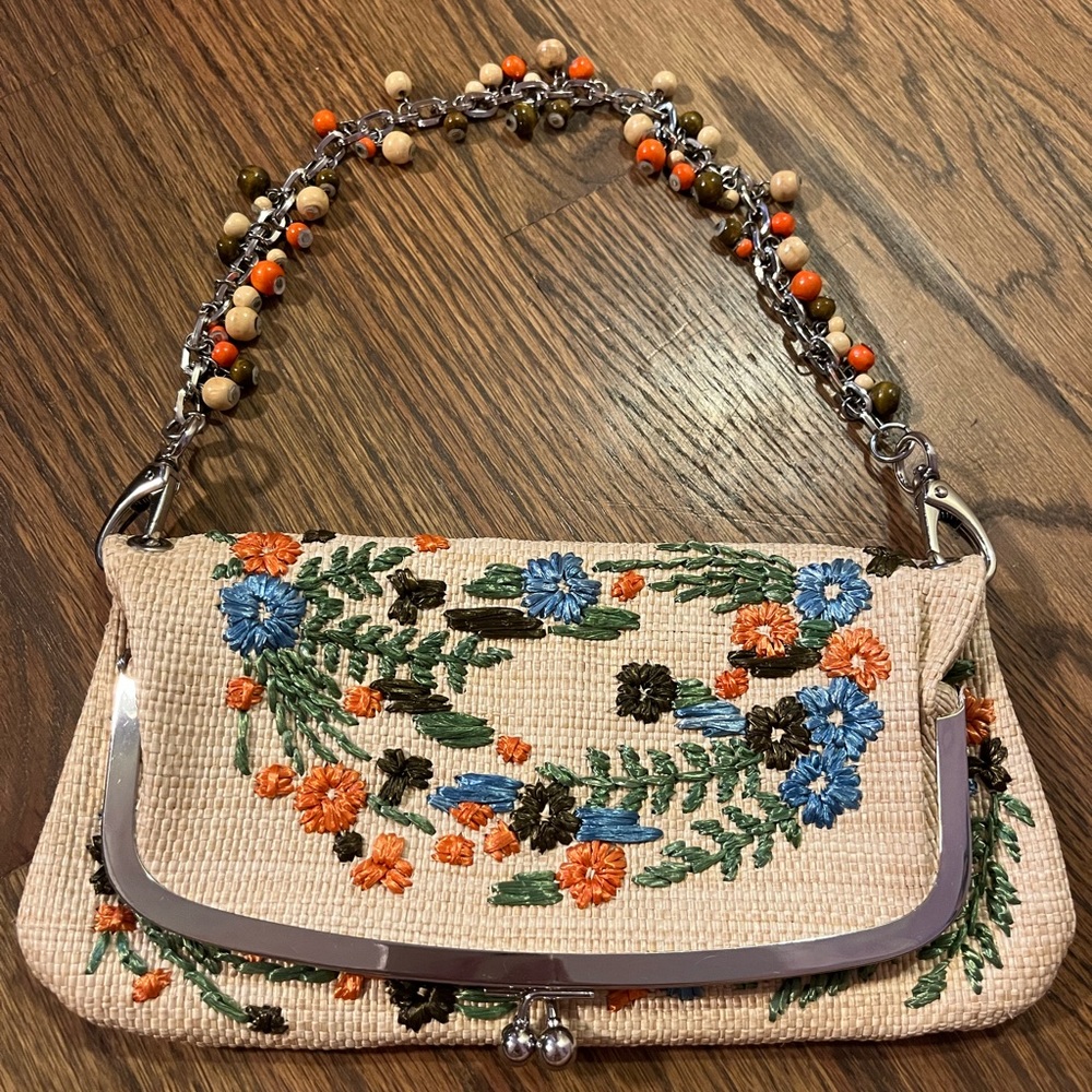 Beaded Handle Handbag